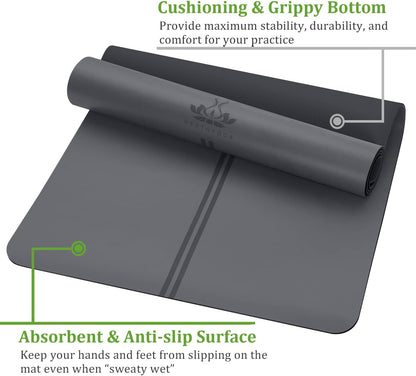 Non-Slip ProGrip Yoga Mat with Alignment Lines